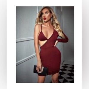 Half strap red dress